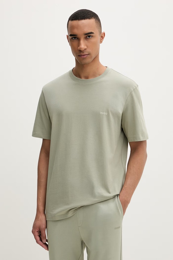 Odzież HUGO T-shirt męski bawełniany Derlyns 50557618 zielony