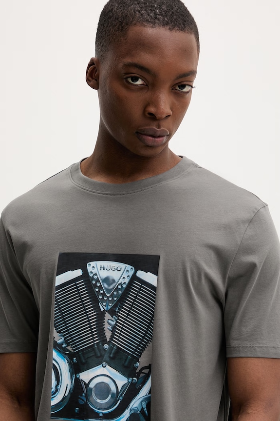 Îmbrăcăminte HUGO tricou bărbătesc de bumbac Dostino 50557674 gri