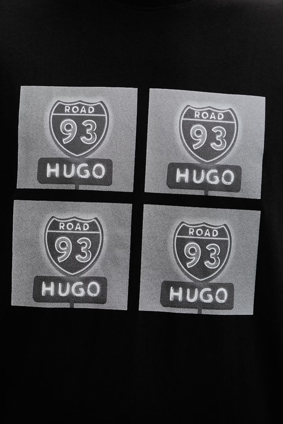 Bombažna kratka majica HUGO Draxon 50558405 črna