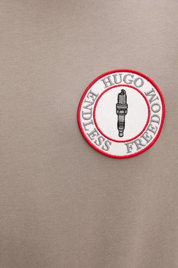 Bavlnené tričko HUGO Dobul 50558407 béžová