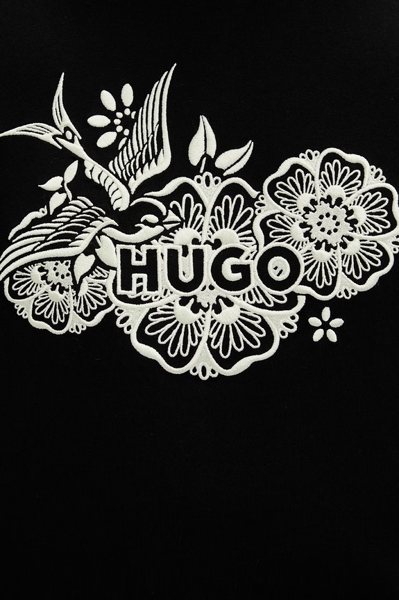 HUGO t-shirt męski bawełniany Dangen 50558415 czarny