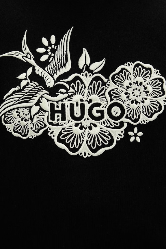 HUGO t-shirt męski bawełniany Dangen 50558415 czarny