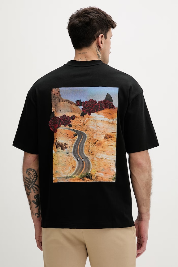 HUGO t-shirt męski bawełniany Domans czarny 50564642