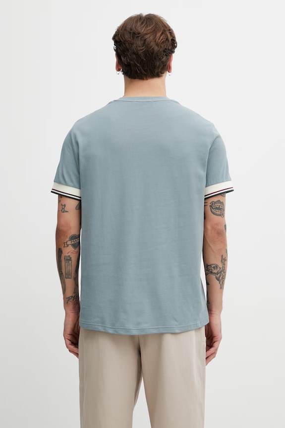 Odzież Fred Perry T-shirt męski bawełniany M2396 niebieski