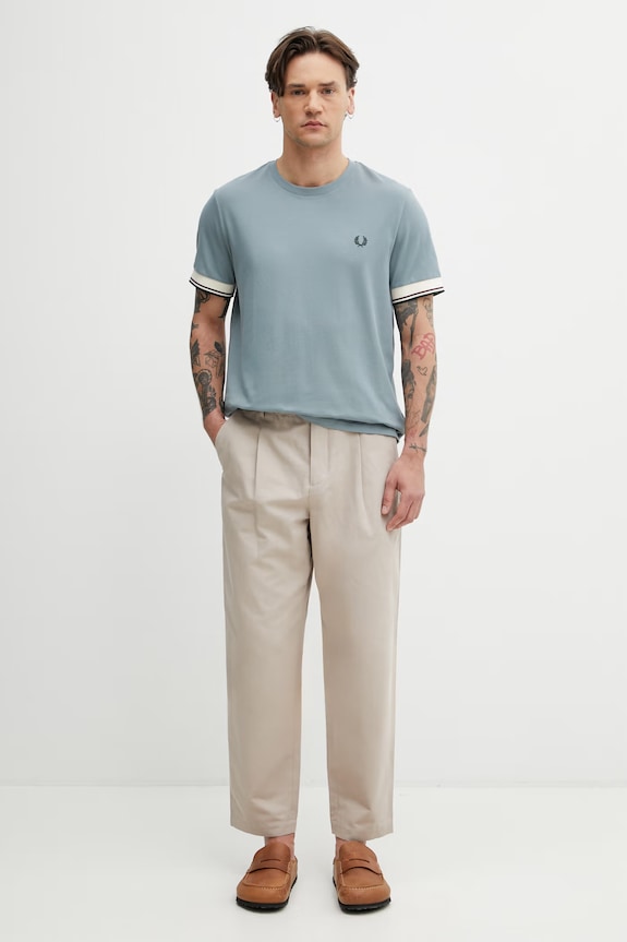Fred Perry T-shirt męski bawełniany M2396 niebieski