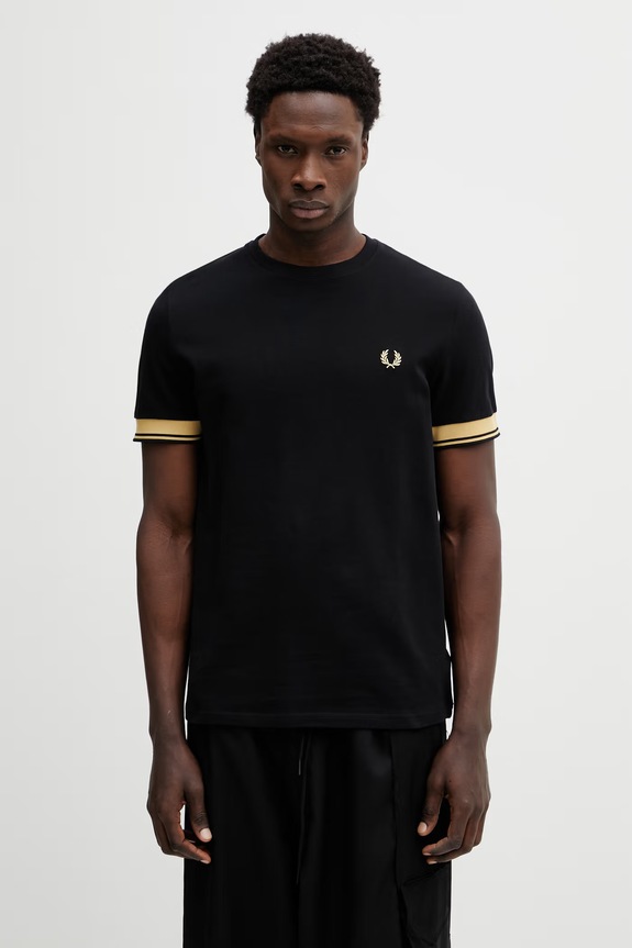 Fred Perry majica od pamuka za muškarce regular crna M2396