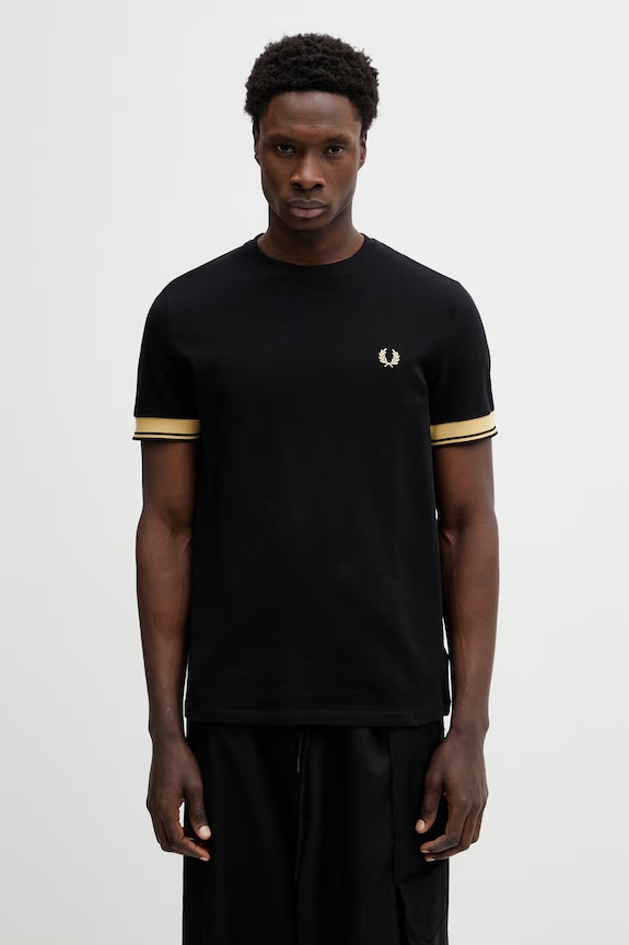 Fred Perry majica od pamuka za muškarce regular crna M2396