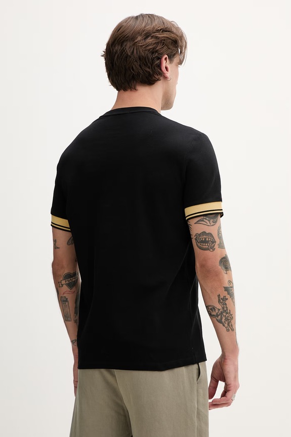 Odzież Fred Perry T-shirt męski bawełniany M2396 czarny