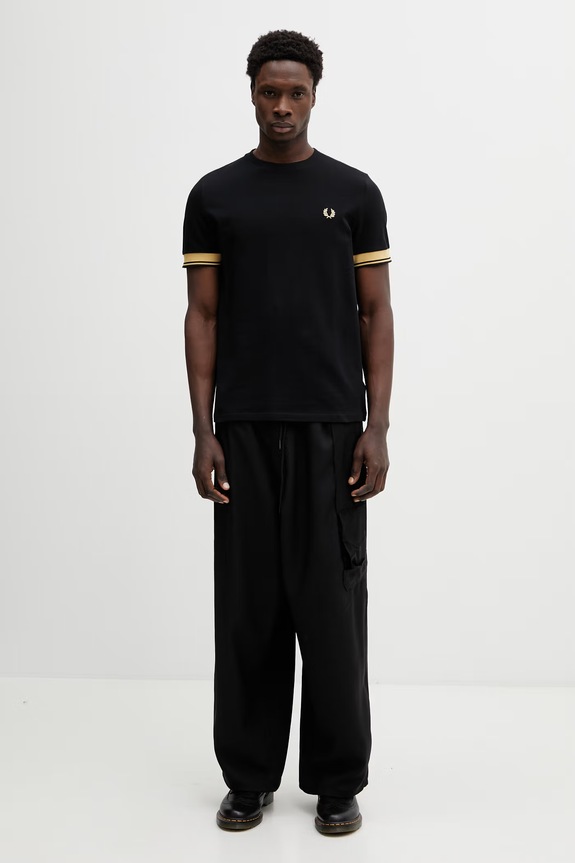 Fred Perry majica od pamuka za muškarce M2396 crna