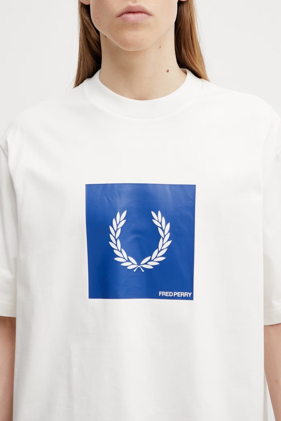Bavlnené tričko Fred Perry biela M2404