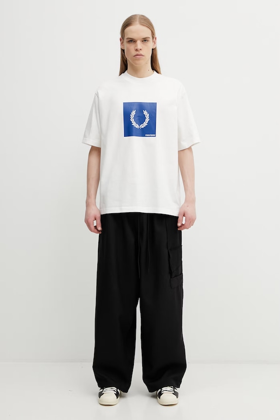 Bavlnené tričko Fred Perry M2404 biela