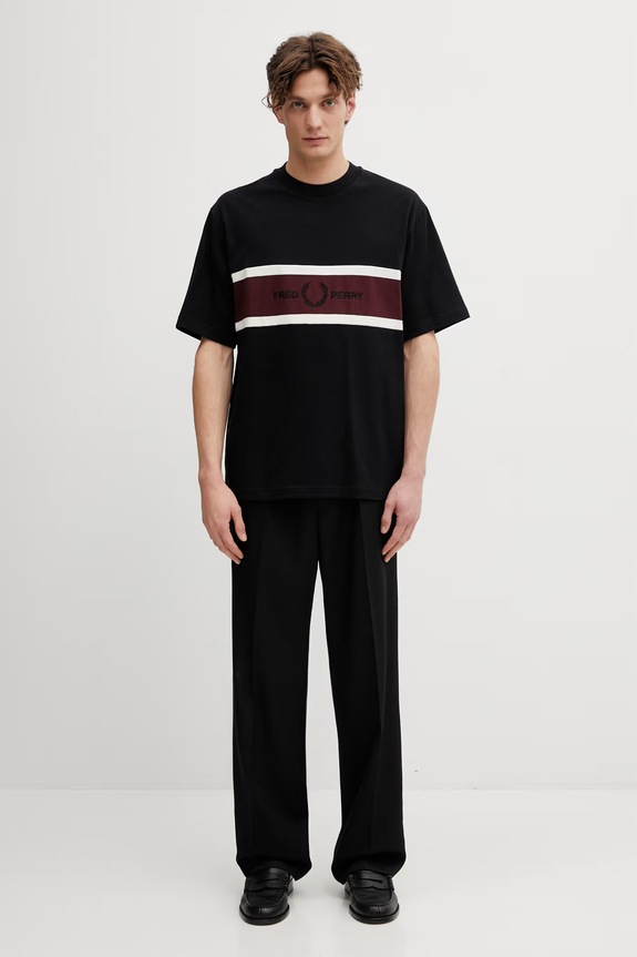 Fred Perry t-shirt in cotone M2405 nero