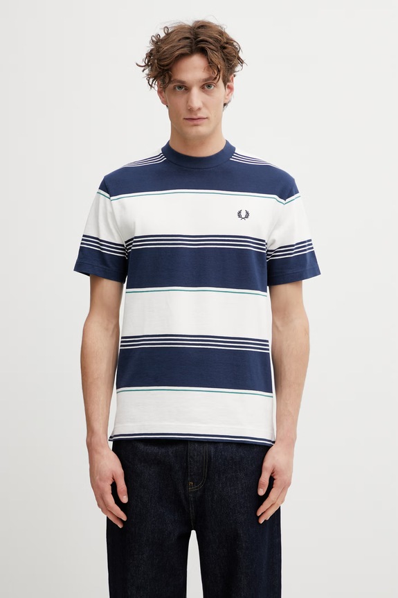 Pamučna majica Fred Perry slim mornarsko plava M2410