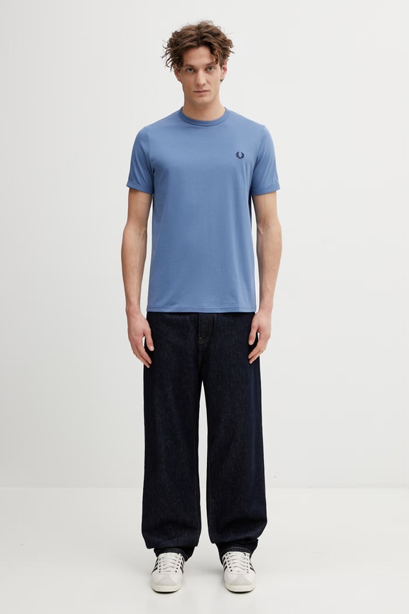 Fred Perry tričko pánske bavlnené M3519 modrá