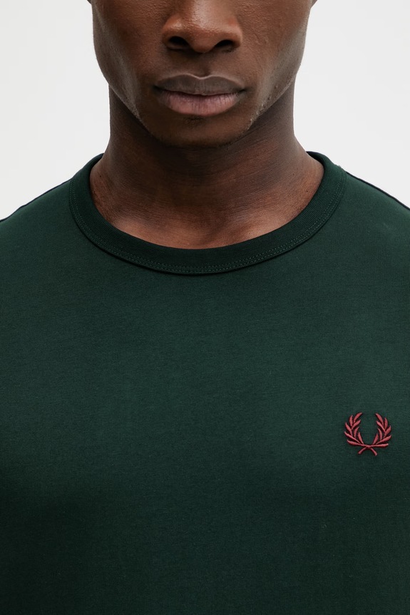 Fred Perry тениска от памук мъжка зелен M3519