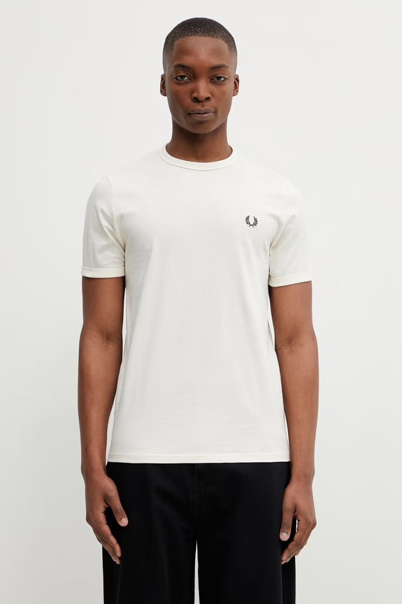 Fred Perry tričko pánske bavlnené slim béžová M3519
