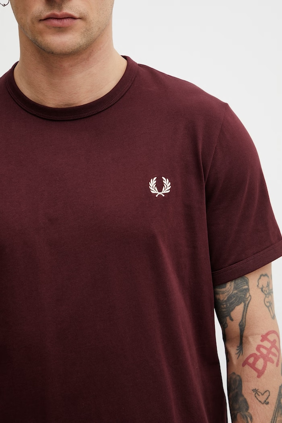 Fred Perry T-shirt męski bawełniany bordowy M3519