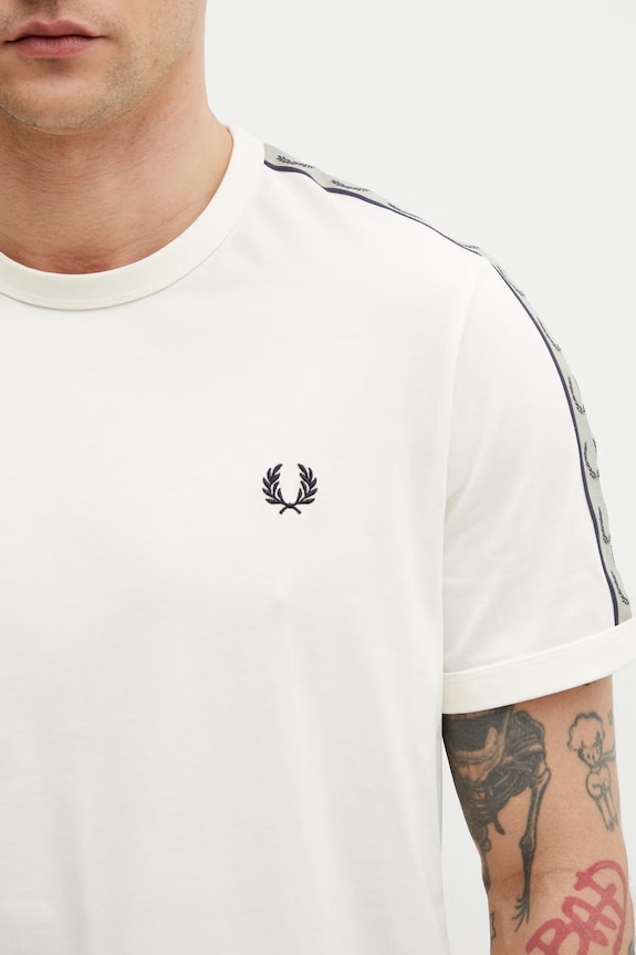 Fred Perry T-shirt męski bawełniany beżowy M4613