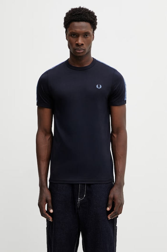 Fred Perry t-shirt βαμβακερό ανδρικό κανονικό σκούρο μπλε M4613