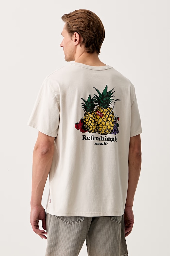 Levi's T-shirt męski bawełniany RELAXED FIT TEE beżowy 16143.2480