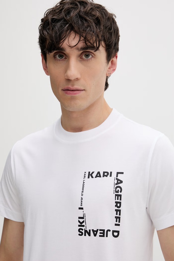 Karl Lagerfeld Jeans tricou pentru bărbați, din bumbac alb B2M17046