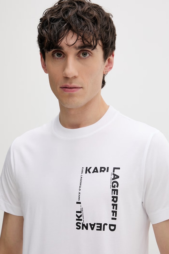 Karl Lagerfeld Jeans tricou pentru bărbați, din bumbac alb B2M17046