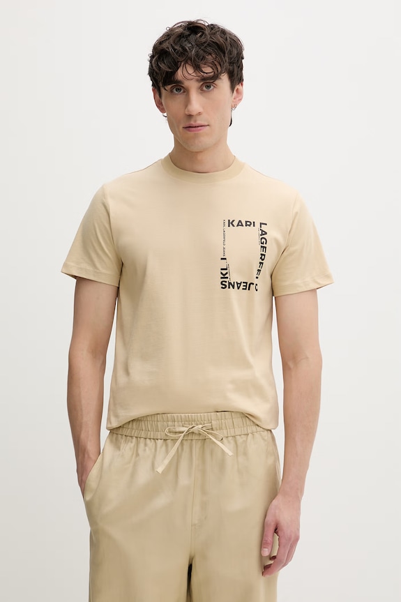 Karl Lagerfeld Jeans tricou pentru bărbați, din bumbac bej B2M17046