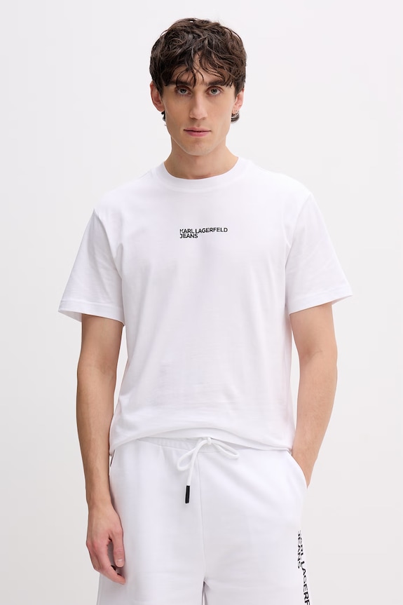 Odzież Karl Lagerfeld Jeans t-shirt męski bawełniany B2M17090 biały