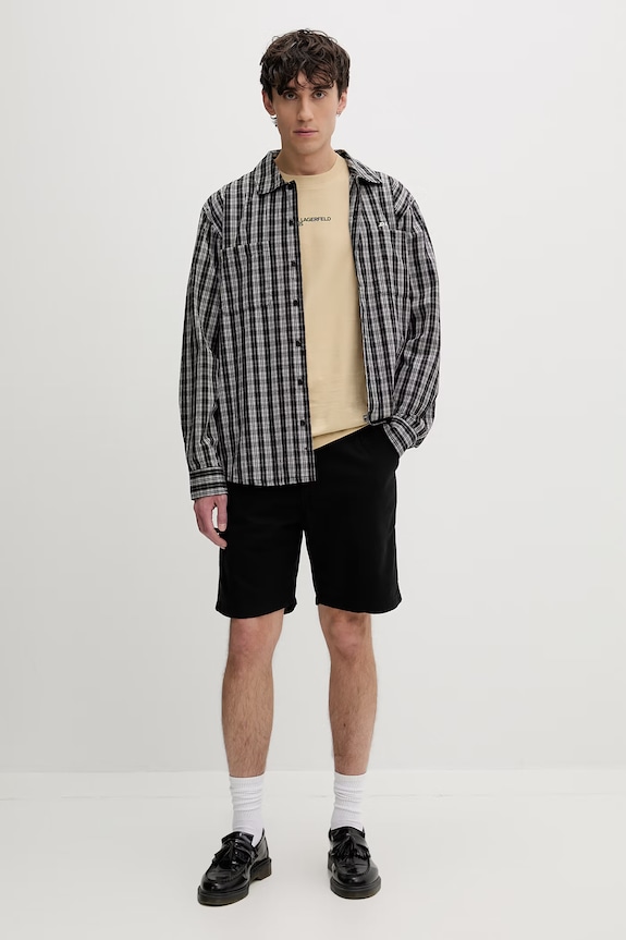 Karl Lagerfeld Jeans t-shirt męski bawełniany B2M17090 beżowy SS26