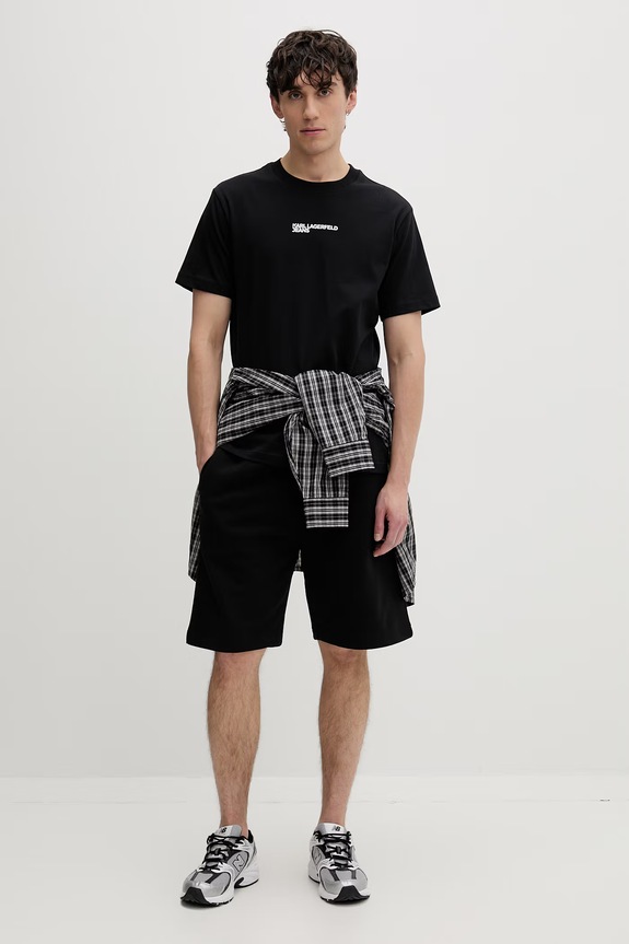 Karl Lagerfeld Jeans t-shirt męski bawełniany B2M17090 czarny SS26