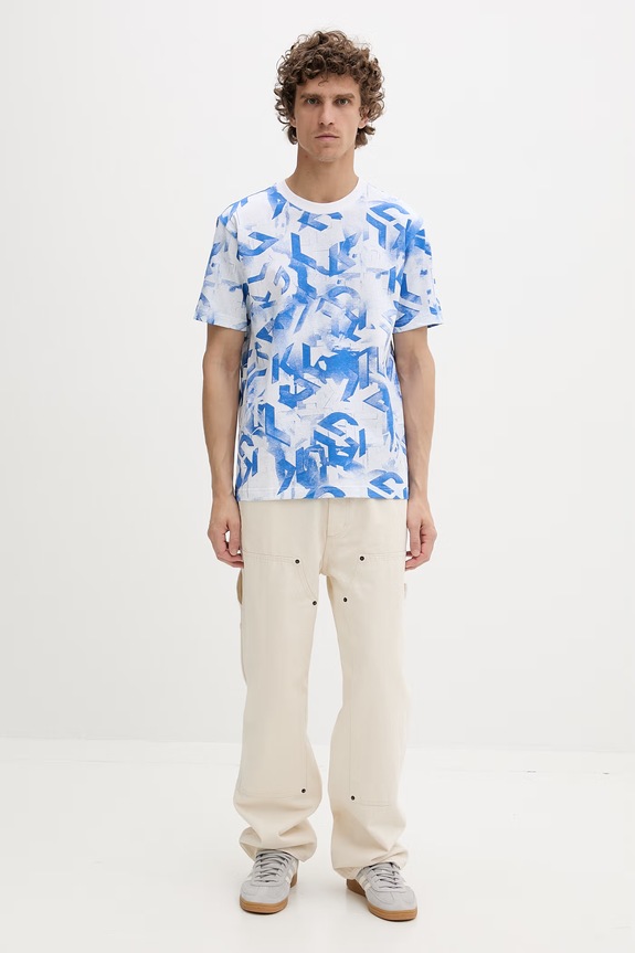 Karl Lagerfeld Jeans tričko pánske bavlnené B2M17070 modrá SS26