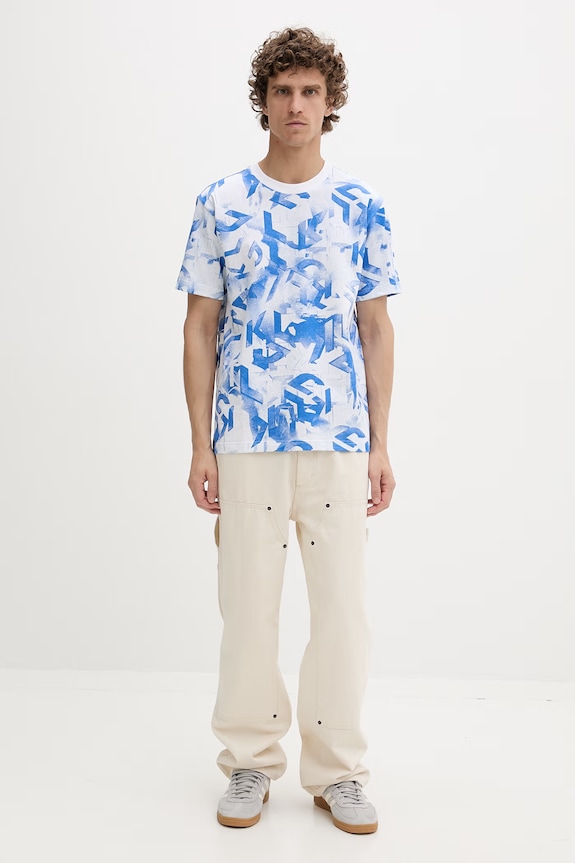 Karl Lagerfeld Jeans tričko pánske bavlnené B2M17070 modrá SS26