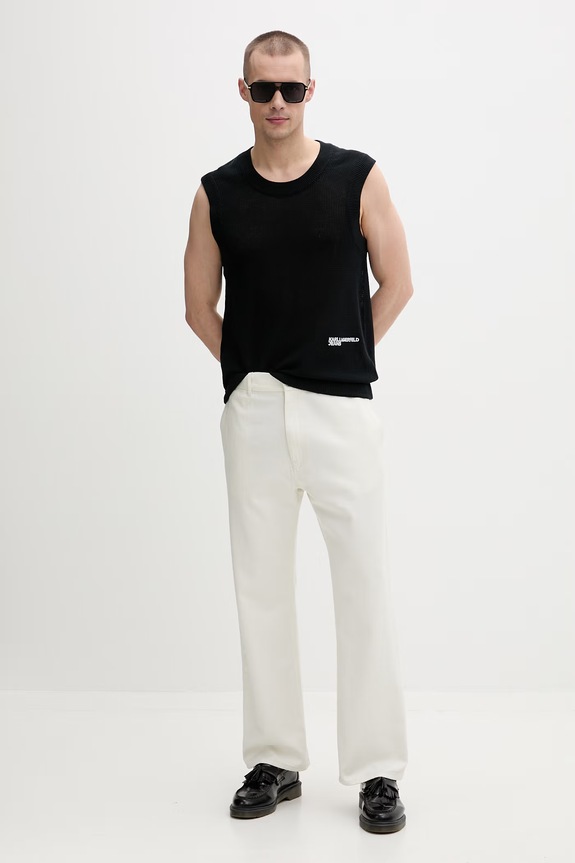 Karl Lagerfeld Jeans vesta pánska bavlnená B2M18026 čierna SS26
