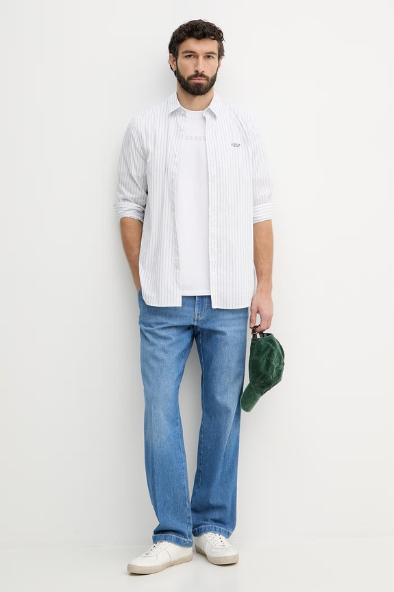 Guess férfi pamut t-shirt M6GI27.K3249 fehér SS26