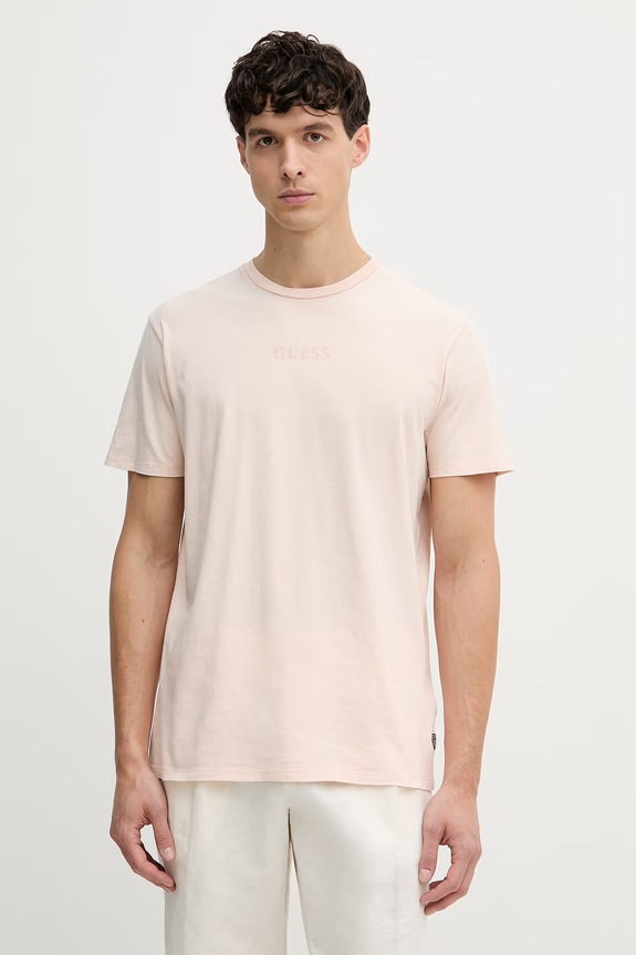 Guess t-shirt Ανδρικό βαμβακερό πορτοκαλί M6GI27.K3249