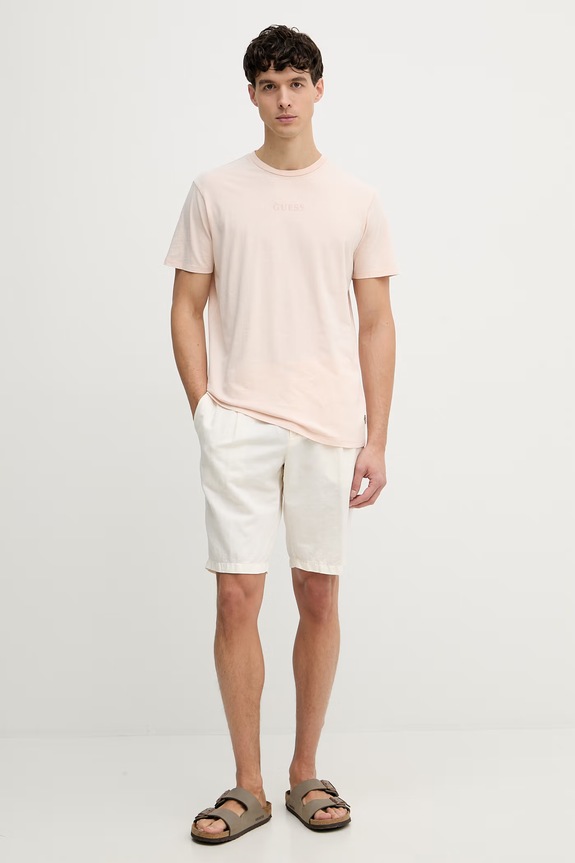 Guess t-shirt Ανδρικό βαμβακερό M6GI27.K3249 πορτοκαλί SS26