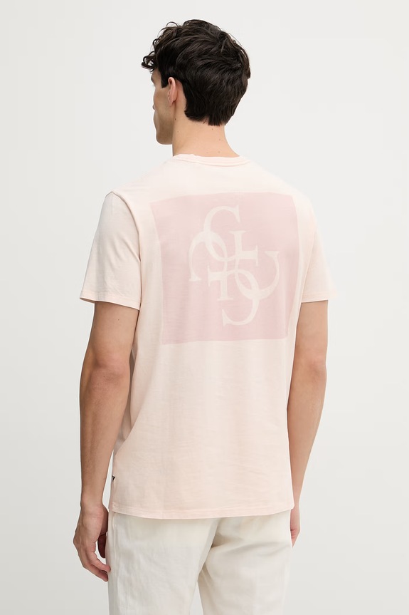 Ρούχα Guess t-shirt Ανδρικό βαμβακερό M6GI27.K3249 πορτοκαλί