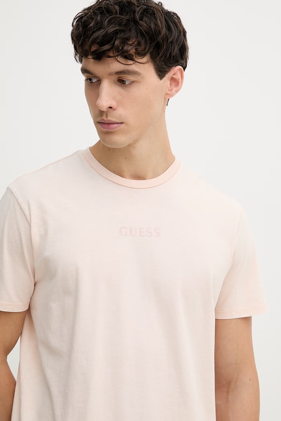 Guess t-shirt Ανδρικό βαμβακερό M6GI27.K3249 πορτοκαλί