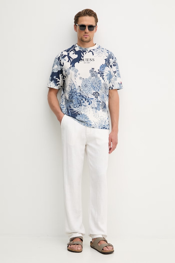 Guess T-shirt Ανδρικό βαμβακερό M6GI03.K2830 μπλε SS26