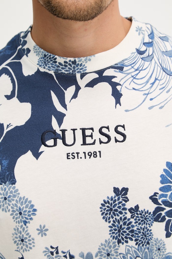 Guess T-shirt Ανδρικό βαμβακερό M6GI03.K2830 μπλε