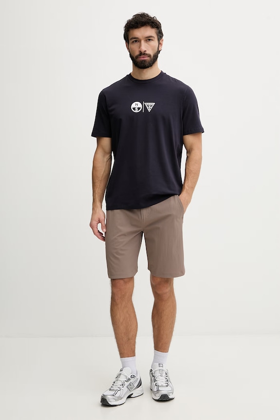 Guess Tričko pánske bavlnené s elastanom x North Sails M6GI40.K3322 tmavomodrá SS26