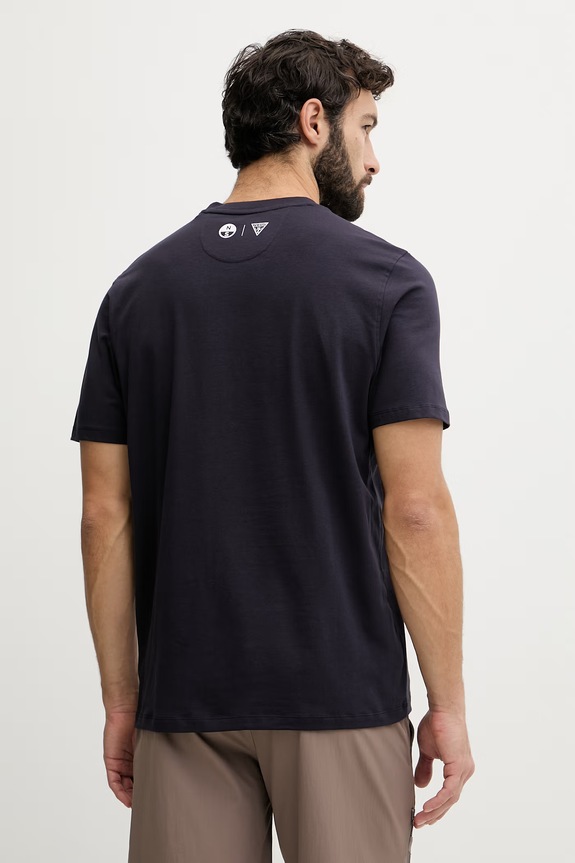 Oblečenie Guess tričko pánske bavlnené s elastanom x North Sails M6GI46.K3495 tmavomodrá