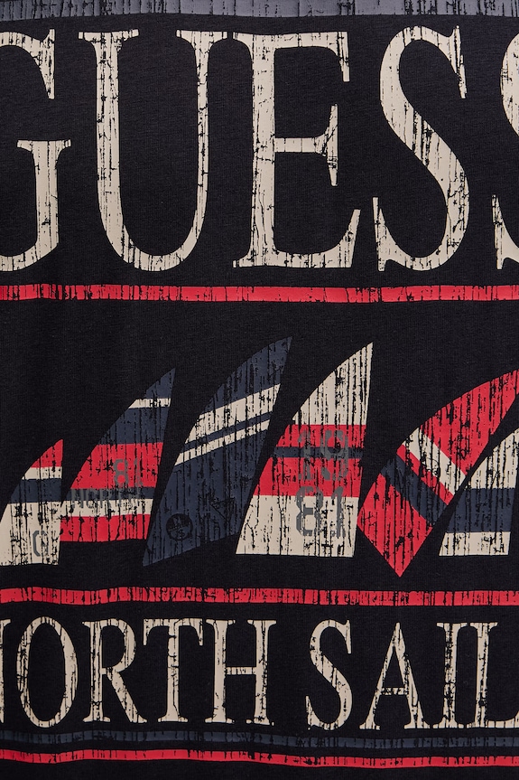 Guess tričko pánske bavlnené s elastanom x North Sails M6GI46.K3495 tmavomodrá