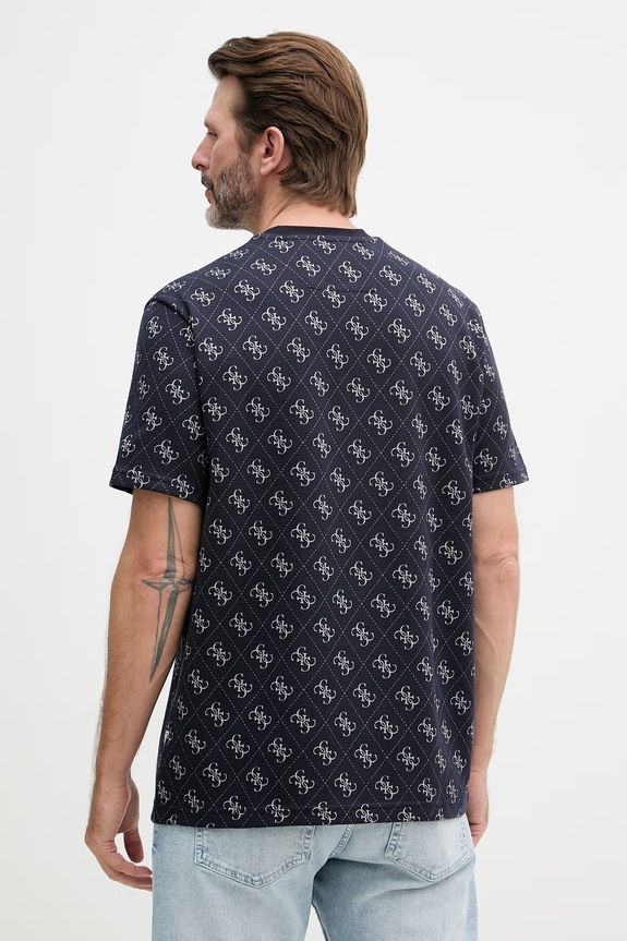 Odzież Guess t-shirt męski z bawełną M6GP34.K3200 granatowy