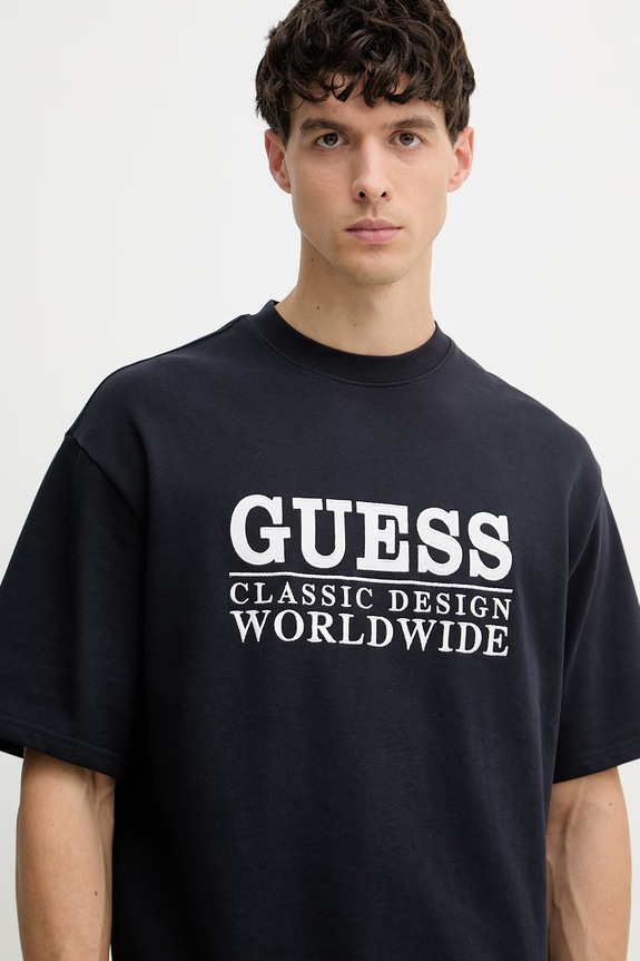 Guess tričko pánske s bavlnou tmavomodrá M6GQ25.K3487