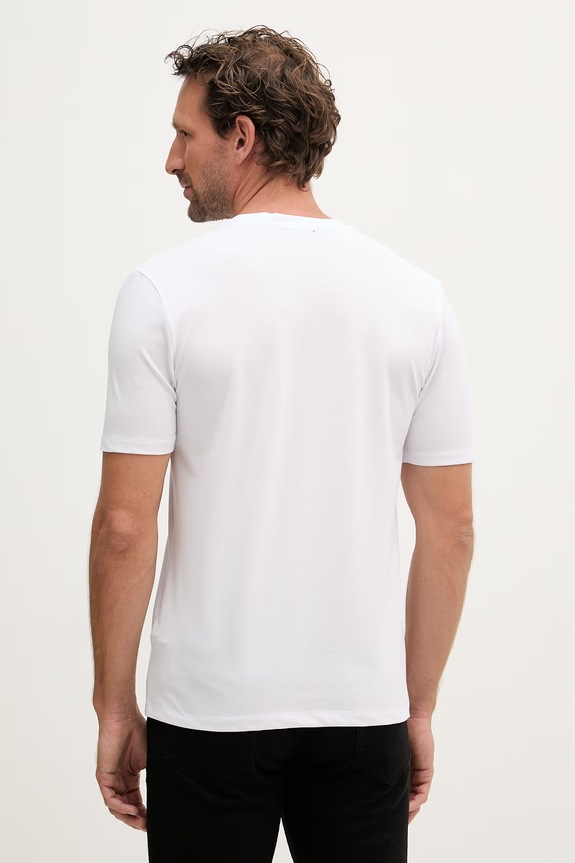 Îmbrăcăminte Blauer tricou basic pentru bărbați, cu bumbac JAN BLUH02065 alb