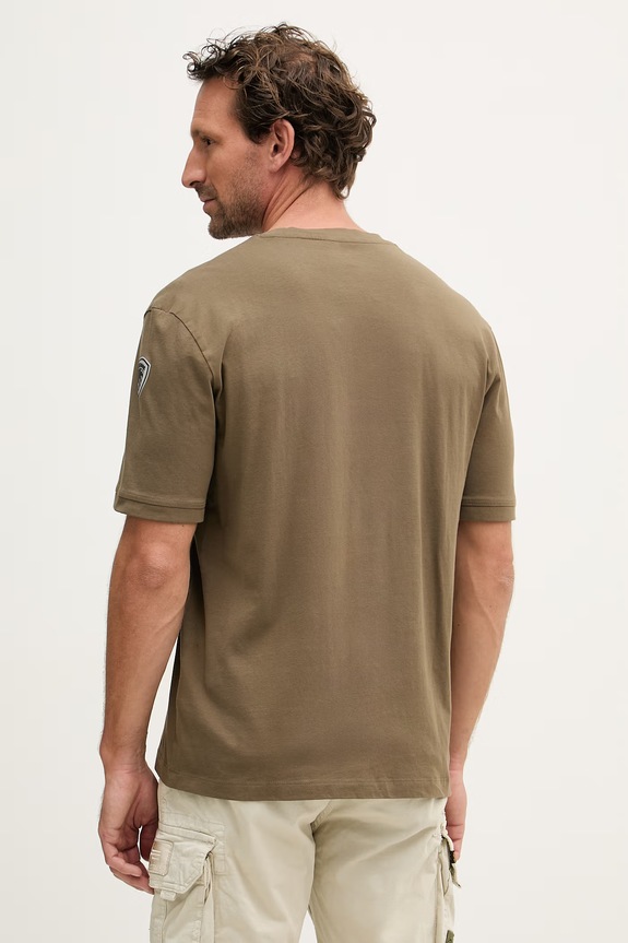 Odzież Blauer t-shirt męski bawełniany HANSON BLUH02068 zielony