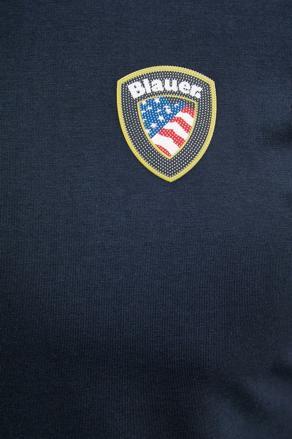 Blauer t-shirt bawełniany FAXON BLUH02284 granatowy