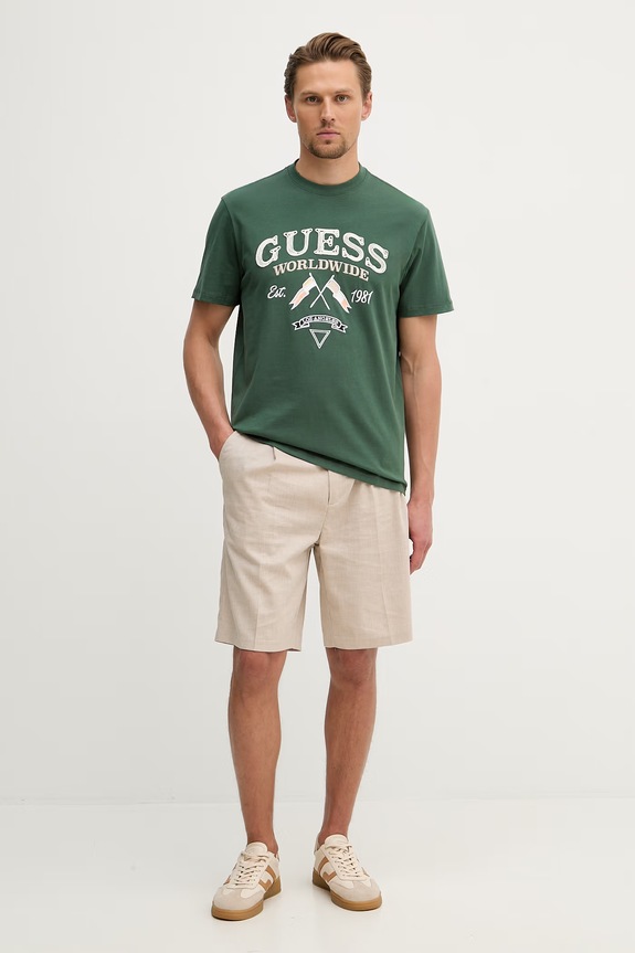 Guess T-shirt ανδρικό βαμβακερό M6GI06.K2917 πράσινο SS26
