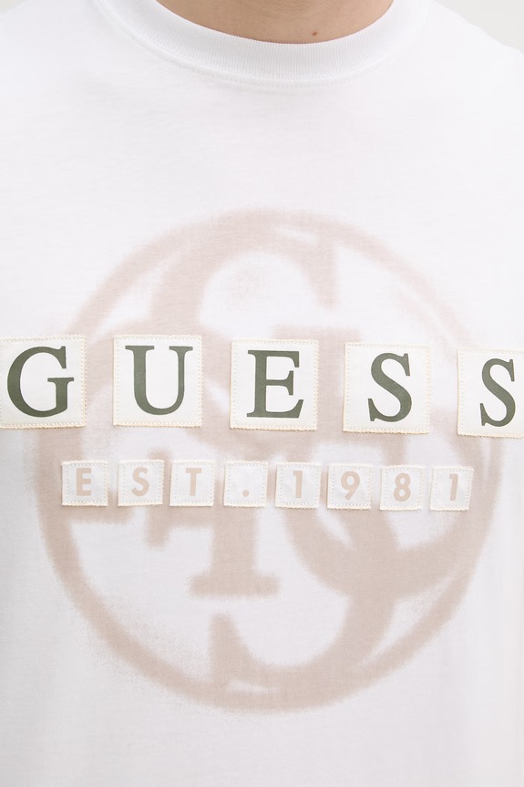 Guess T-shirt da uomo in cotone M6GI09.K2989 bianco
